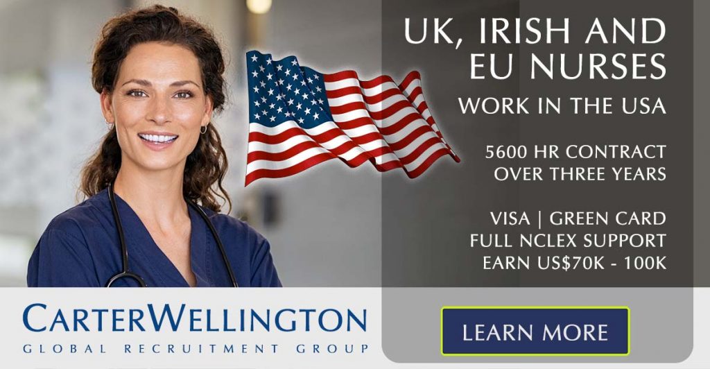 Enfermeras irlandesas y de la UE del Reino Unido para trabajar en los EE. UU.