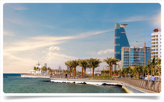 Jeddah located on the Red Sea